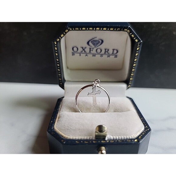 Silver Tone Metal Cross Charm Ring, SIZE US 5.75 - Picture 8 of 10